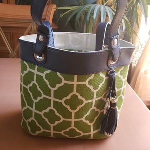 Spartina Navy/Green/White Pocketbook New